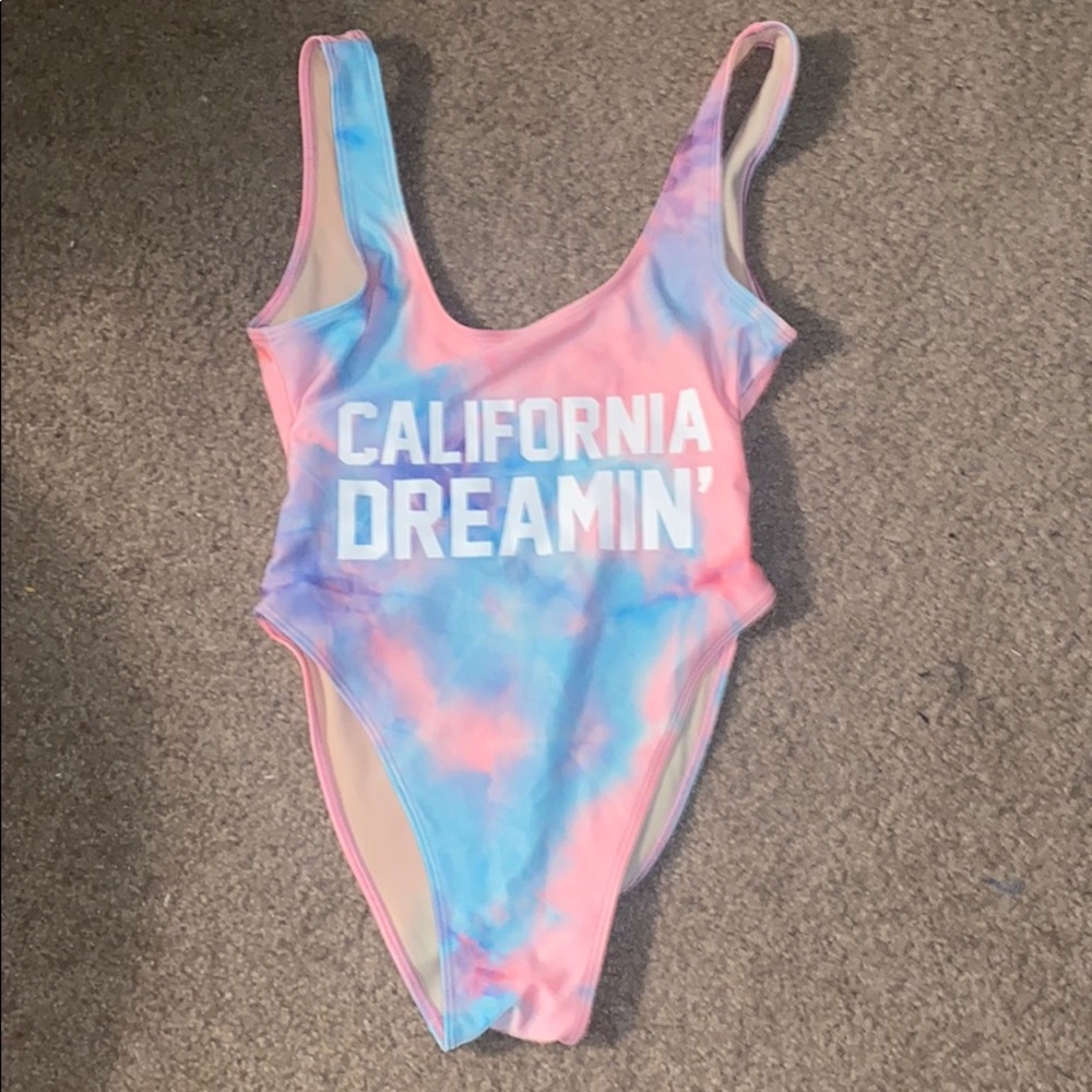 PRIVATE PARTY SWIM tie dye pastel one piece swim